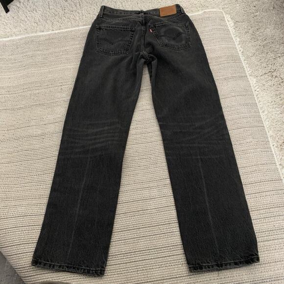 Levi’s Premium 501 90s Jeans Black Denim Button Fly Big E Size Tag 27x32 (29x32) - Picture 5 of 11